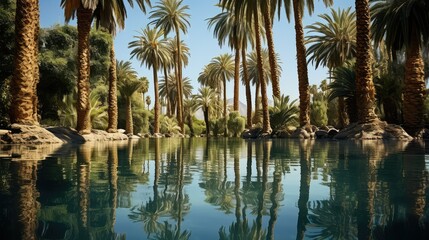 Obraz premium pool palm tree plant