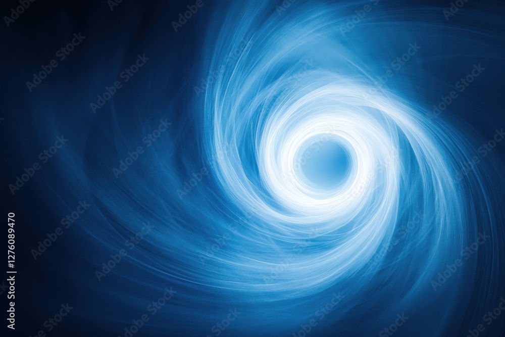 Wall mural swirling blue light pattern with soft gradients and bright center