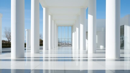 Fototapeta premium modern white pillars