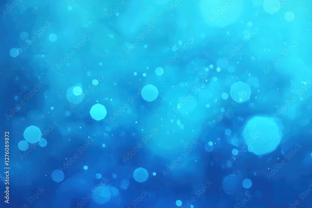 Wall mural blue blurred background with light bokeh effects and soft focus