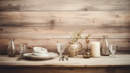 Obraz premium rustic light wood plank