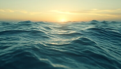 Fototapeta premium Ocean Sunset Waves Background