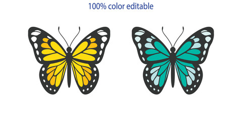 Butterfly bundle set silhouette vector illustration art design. Silhouette Butterflies Isolated. insects butterfly outline, tattoo, coloring, vector logo icon set on a white background.