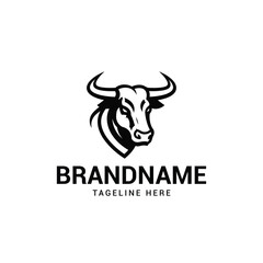 clean and modern vector bull logo design
