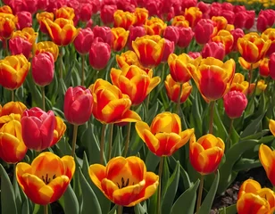 Selbstklebende Fototapeten The colorful flowers of tulips, spring season, red and yellow tulip © Muhammad Saleem
