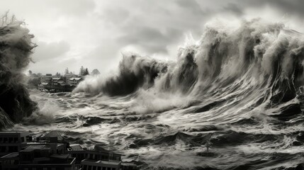 power tsunami black and white