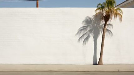 peaceful palm tree shadow