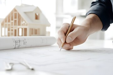 Structural engineer plan. Blueprint and building house
