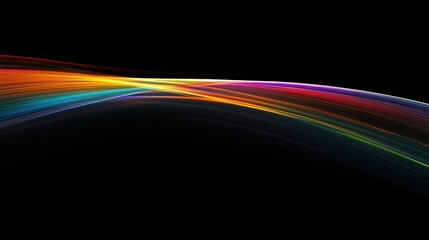abstract rainbow light streaks on black background