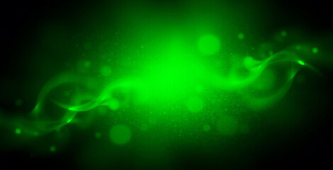 Fototapeta premium Glowing green grainy texture background blurred light gradient black green dark banner backdrop