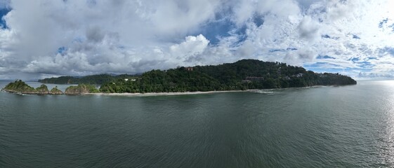 Beautiful Herradura Bay, Costa Rica, aerial panorama.