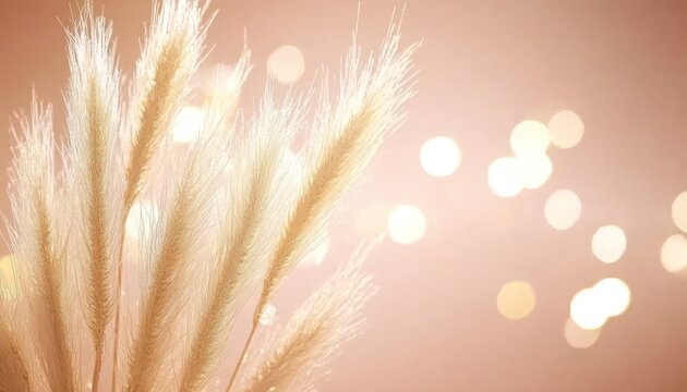 Elegant Pampas Grass Boho Decor Soft Light Background