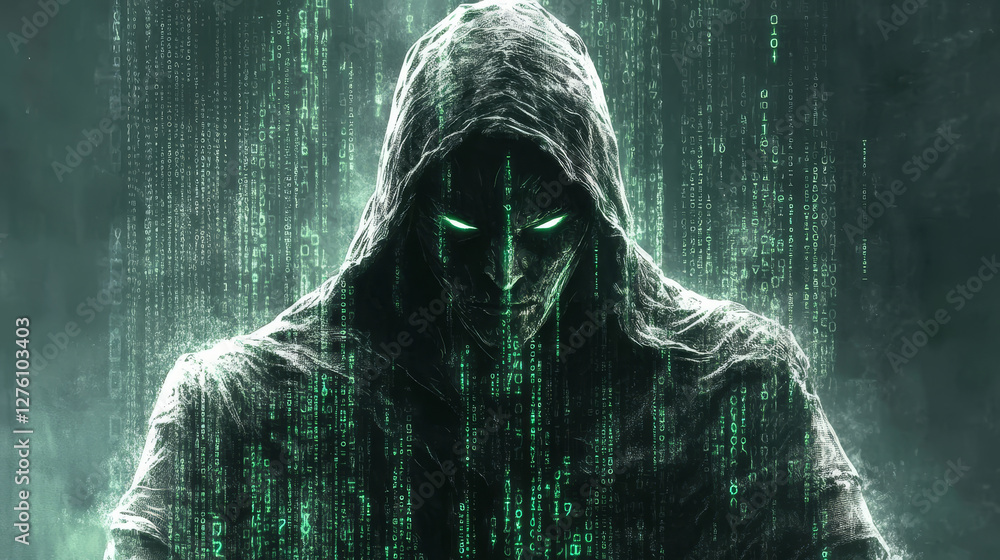 Poster technology web security card, personal cyber data protection spam filter website template internet p