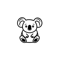Adorable Koala: Minimalist Line Art Design.
