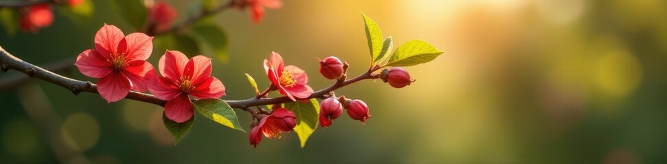 Morning sunlight casting shadows on hawthorn branch with flowers, hawthorn, shadow