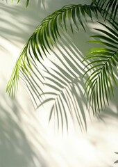 Fototapeta premium Windblown Palm Leaf Shadow Motion Video