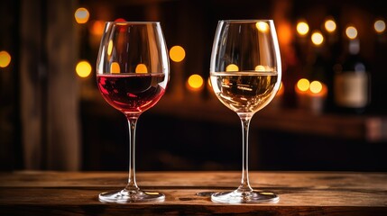 Obraz premium contrast white and red wine glass