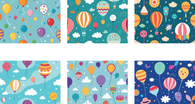 Balloon patterns fun whimsical patterns inspired vector art set design