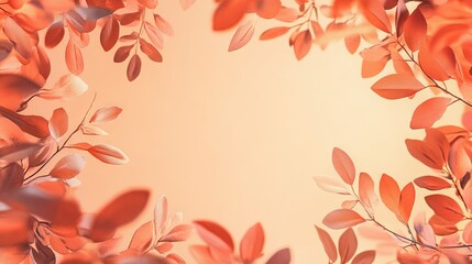 Warm Autumn Landscape with Crisp Leaves and Empty Space for Text