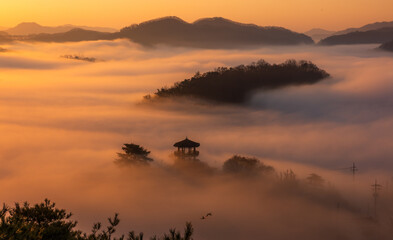 산,설경,구름,운해