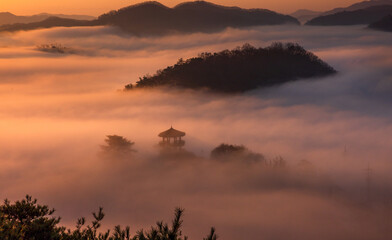 산,설경,구름,운해