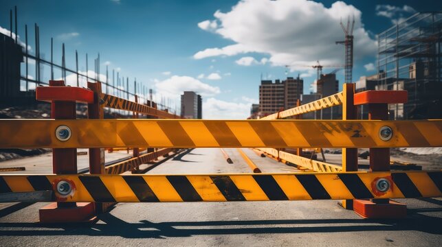 caution road barrier