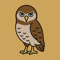owl vector line art illustration design