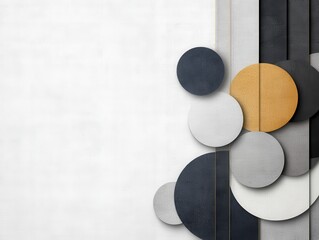Abstract Circles and Hexagons in Soft, Subtle Color Palette