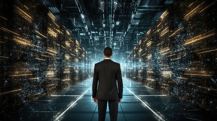 Obraz premium facility data center man