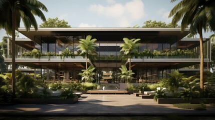 Fototapeta premium greenery tropical office
