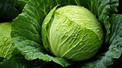 Obraz premium texture cabbage green