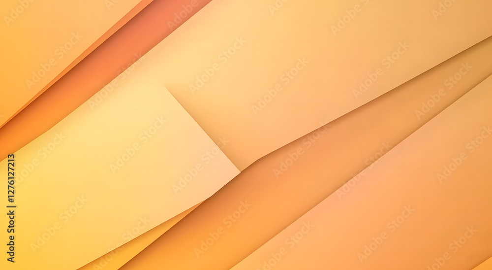 Poster abstract orange and yellow geometric background with diagonal lines and layers