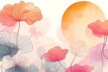 Serene Floral Sunset