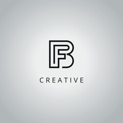 Obraz premium Alphabet Minimal BF FB Letter Business Logo Design Vector Icon Symbol.