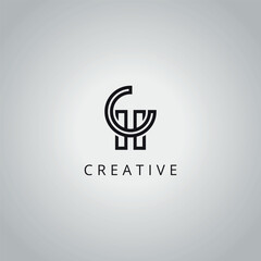 Alphabet Minimal CH HC Letter Business Logo Design Vector Icon Symbol.