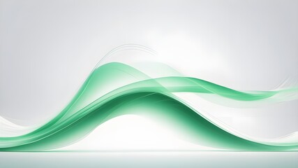 Obraz premium Green abstract wave flow, luxury minimalistic abstract design element.