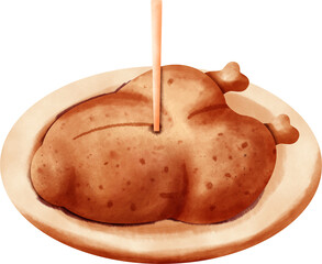 watercolor roast duck