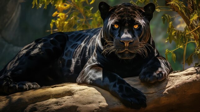 lounging black jaguar
