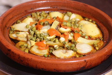 A close-up of a fresh moroccan tajine