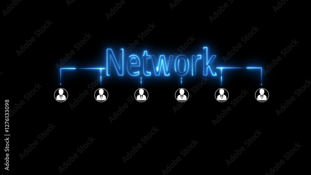 Aufkleber animation of network of connections with people icons over glowing background business, technology, 