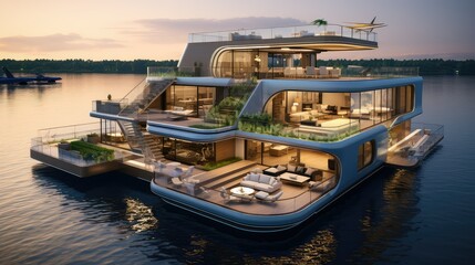 Obraz premium levels floating house