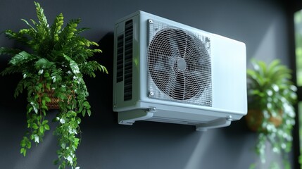 Confort en verano con aire acondicionado en un entorno fresco y moderno rodeado de plantas