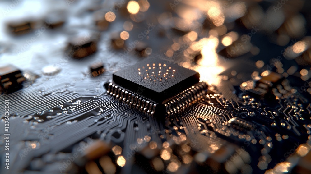 Poster the concept of central computer processors is represented by a cpu, shown as a 3d rendering and conc