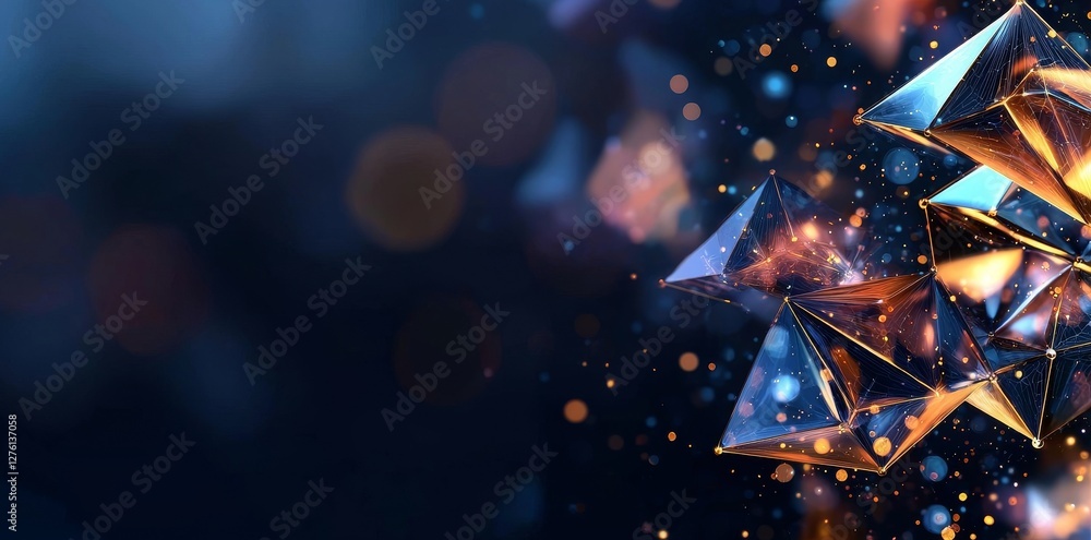 Poster a vibrant 3d illustration of an abstract neural network representing big data, set against a bright 