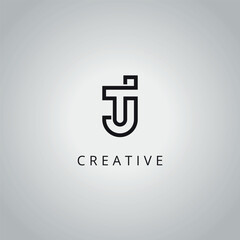 Alphabet Minimal TJ JT Letter Business Logo Design Vector Icon Symbol.