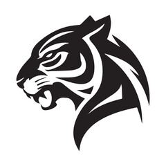 Fototapeta premium Silhouette of tiger head logo