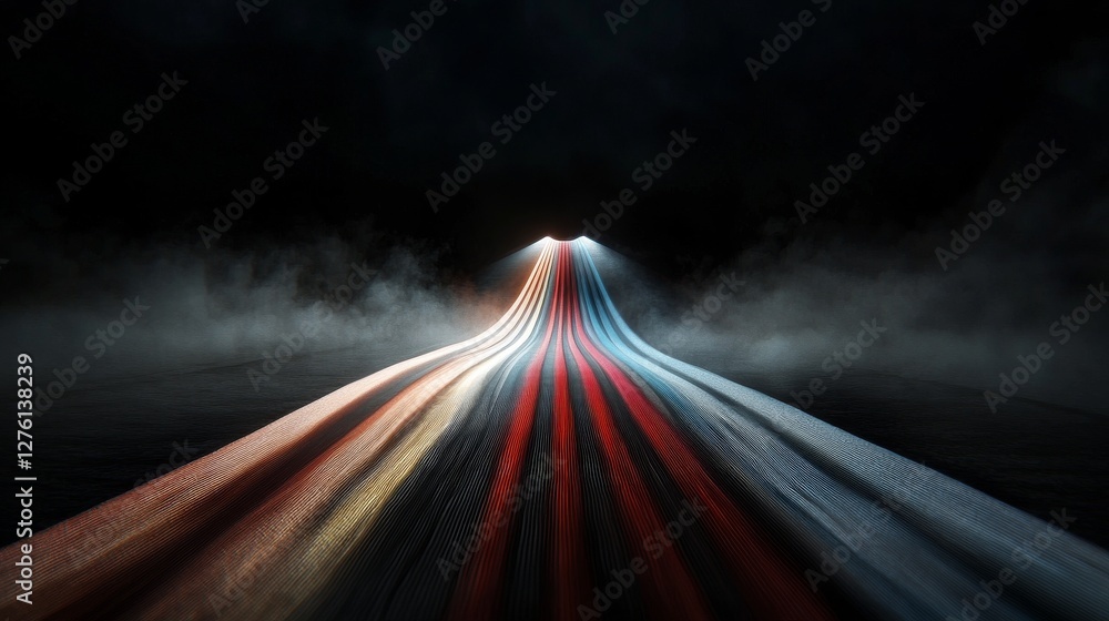 Poster a fantastic wallpaper is created by a 3d render of a neon background with abstract, futuristic eleme