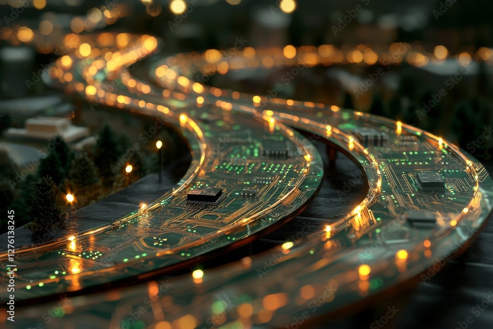 Poster Generative Ai technology was utilized to create an abstract design for circuit cyberspace