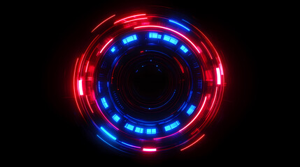 Rotating Red and Blue Circle on Black Background