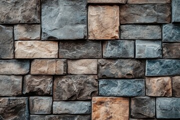 Obraz premium Stacked slate stones with varied textures and hues. AI image